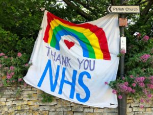 A banner thanking the NHS. Image by Red Dot from Unsplash and shared under their license.